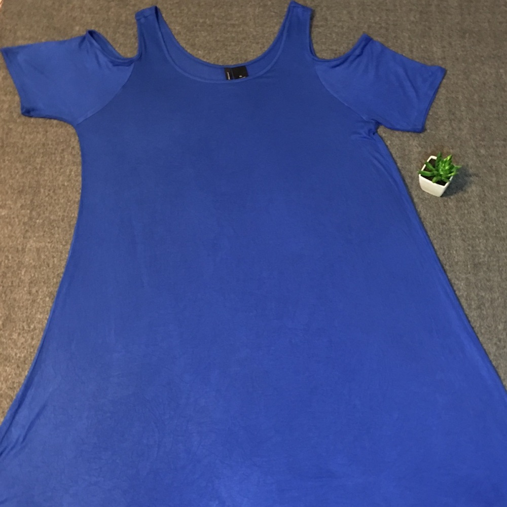 New Directions Cold Shoulder Swing Dress